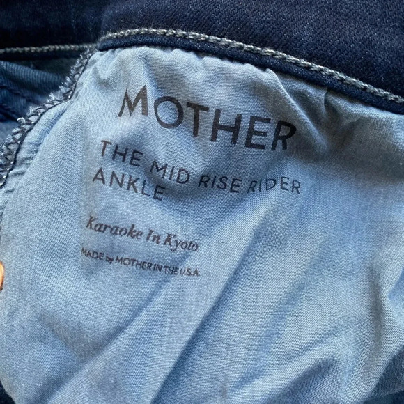 Mother Jeans Women’s 32 The Mid Rise Rider in Karaoke In Kyoto - Picture 10 of 15